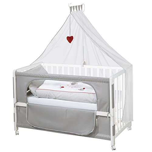 roba Beistellbett 60 x 120 cm - Adam & Eule Room Bed - Babybett zum Anstellen an Elternbett -...