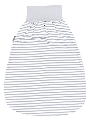 TupTam Unisex Baby Strampelsack mit breitem Bund Unwattiert, Farbe: Streifenmuster Grau, Größe:...