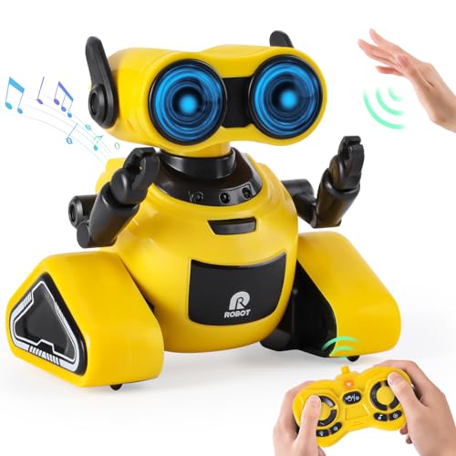 Highttoy Roboter Kinder, Ferngesteuerter Roboter Spielzeug mit Gestensteuerung, LED-Augen und Musik...