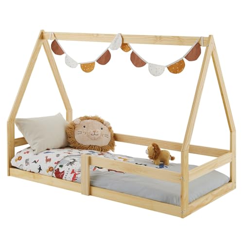 IDIMEX Hausbett TAMI Kinderbett in Hausform, 70 x 140 cm, Natur, Kiefernholz Kinderbett mit...