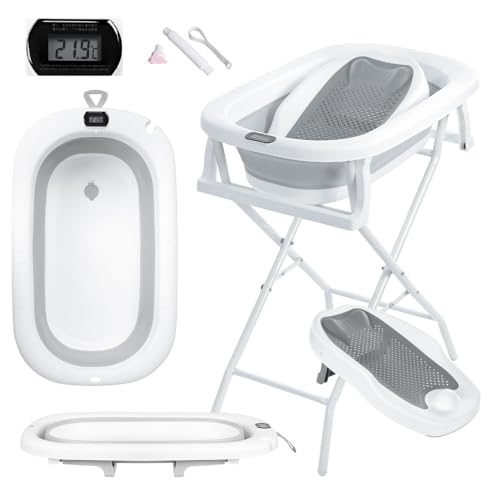 Primabobo Faltbar Babybadewanne, Große Babywanne, Kinderbadewanne mit Badesitz, für Babys von 0-36...