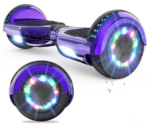 VOUUK Hoberboard 6,5-Zoll-Hoverboard mit Zwei Rädern, Mit Bluetooth-Lautsprecher, Mit LED-Lichtern...