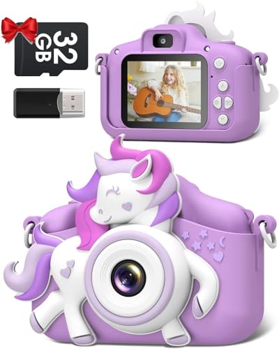 Kinderkamera, Gofunly Kinder Kamera 1080P 2,0-Zoll-Bildschirm Kamera Kinder mit 32GB-Karte Selfie...