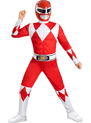 Funidelia | Power Ranger Kostüm rot für Jungen Film und Serien, Superhelden, Zeichentrickfilm -...