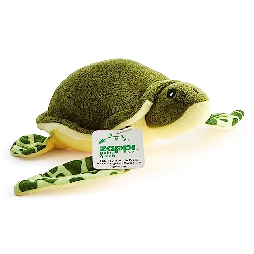 Zappi Co 100% recyceltes Plüschtier, Grüne Meeresschildkröte (30cm Breite) Weiches, kuscheliges,...
