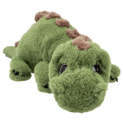 Depesche 12653 Dino World - Kuscheltier Dinosaurier mit grünem Fell und Glitzeraugen, ca. 50 cm...