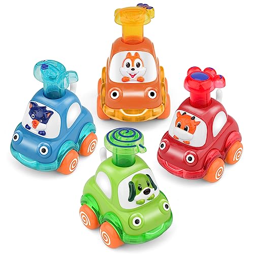 Own1one Baby Auto Spielzeug ab 1 Jahr Junge, 4 Stück Press Go Spielzeugautos ab 2 Jahre, Baby...