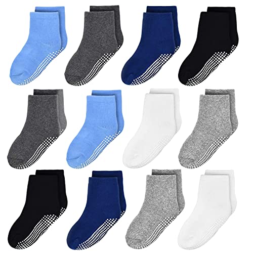 GRPSKCOS Rutschfeste Socken Kinder 12 Paar Stoppersocken Kinder ABS Socken Kinder Antirutschsocken...