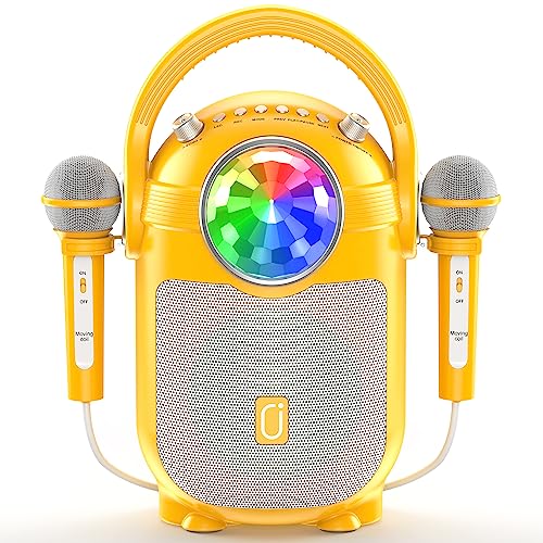 JYX Karaoke Machine für Kinder, Bluetooth Karaoke Anlage mit 2 Mikrofonen, Tragbares Bluetooth...