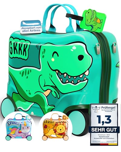 REISERACKER Kinderkoffer zum Draufsitzen als Kinderkoffer Handgepäck & Ersatz für Kindertrolley...