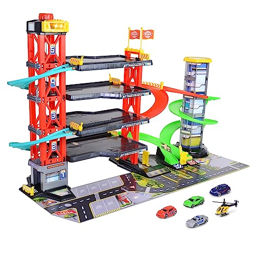 Dickie Toys - 4-stöckiges Parkhaus für Kinder ab 3 Jahre (87x52 cm) mit Zubehör - große...