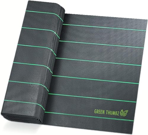 Green Thumbz Unkrautvlies Extra Stark - 2x5 m Unkrautvlies 100g/m2 - Optimales Gartenvlies, Hochbeet...