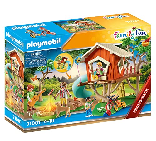 PLAYMOBIL Family Fun 71001 Abenteuer-Baumhaus mit Rutsche, LED-Lagerfeuer, Spielzeug für Kinder ab...