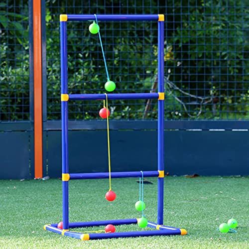 POHOVE Ladder Toss Outdoor Game Set Ladder Ball Toss Game Golf Ladder Lawn Game with 6pcs Golf Bolas...