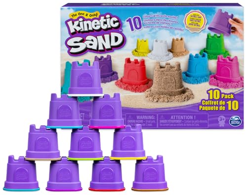 Kinetic Sand Burgenförmchen mit Sand 10er-Set für kreatives Indoor-Sandspiel