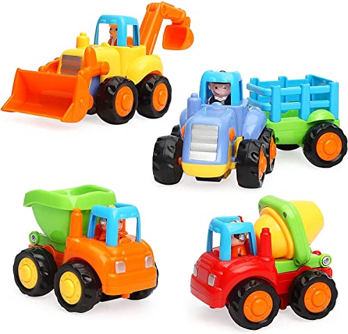 TINOTEEN Baby Spielzeugauto Spielsachen Baufahrzeuge Push and Go Reibungsgetriebenes Auto Spielzeug...
