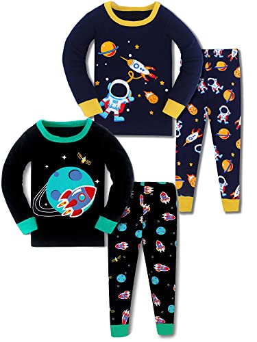 SOIBEEN Pyjamas für Jungen Space Nachtwäsche Baumwolle Kleidung Kinder Nachtwäsche Langarm PJs...