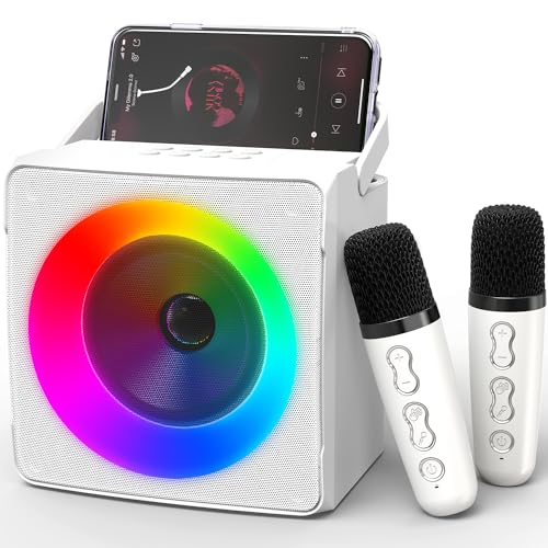 Ankuka Karaoke-Maschine für Kinder Erwachsene, tragbarer Bluetooth-Lautsprecher mit 2-drahtlosen...