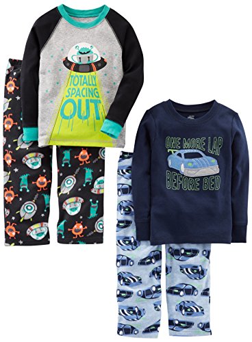 Simple Joys by Carter's Jungen 4-Piece Pajama Set (Cotton Top & Fleece Bottom) Pyjamaset,...