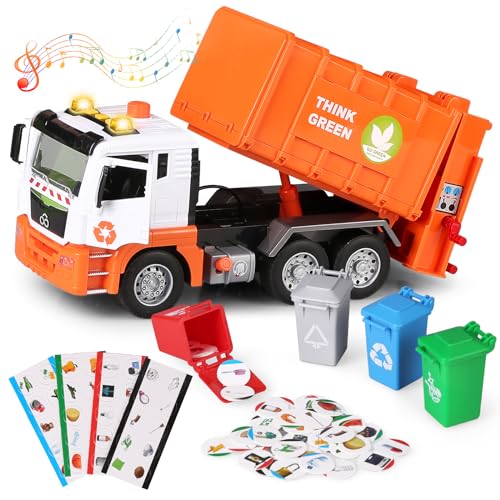 kramow Müllauto Spielzeug 12'' mit Lichtern und Sound,Spielzeug ab 4 Jahren für...