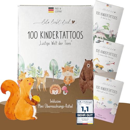 lila liebt dich® 100 angesagte Tattoo Kinder Motive mit Tieren // Kindertattoos hautfreundlich &...