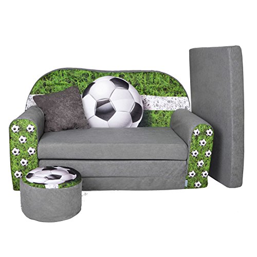 FORTISLINE - Kindersofa ausklappbar 100x60x50 cm - Kindersofa für Kinder 2in1 - Kindercouch...