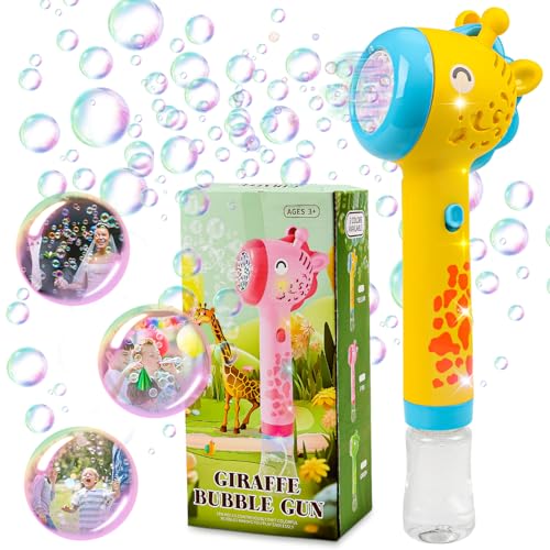 Seifenblasenmaschine Kinder, Elektrische Giraffe Bubble Stick Seifenblasenspielzeug 5000+...