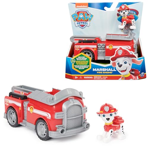 PAW PATROL, Feuerwehr-Auto mit Marshall-Figur (Sustainable Basic Vehicle/Basis Fahrzeug), Spielzeug...