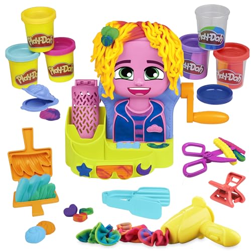 Play-Doh Wilder Friseur Spielset mit 6 Dosen, Rollenspielzeug, Spielzeug für Mädchen und Jungen ab...