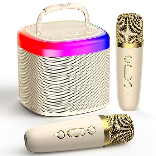 JYX Karaoke Maschine für Kinder & Erwachsene, Mini Karaoke Anlage mit 2 Mikrofonen, Bluetooth...