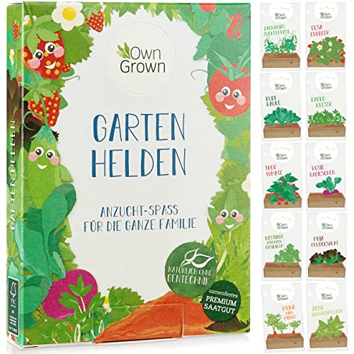Kinder Pflanzen Set: Tolles Kinder Anzuchtset mit 10 Sorten Pflanzen Samen – Gemüse Samen,...