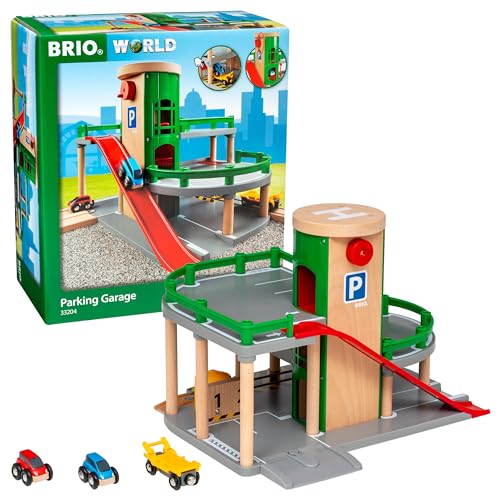 BRIO World 33204 - Parkhaus, Straßen & Schienen - Eisenbahnzubehör Holzeisenbahn - Empfohlen für...