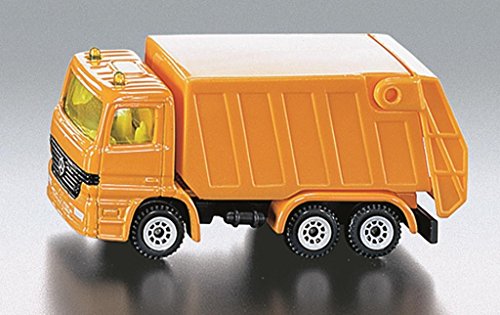 siku 0811, Müllwagen, Metall/Kunststoff, Orange, Spielzeugauto für Kinder, Kippbarer...
