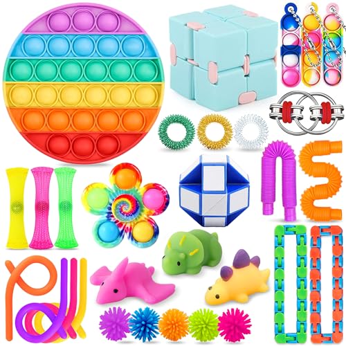 Chennyfun Stressabbau-Spielzeug Set, 30 Pcs Sensory Zappeln Anti Stress Spielzeug- Infinity Cube...