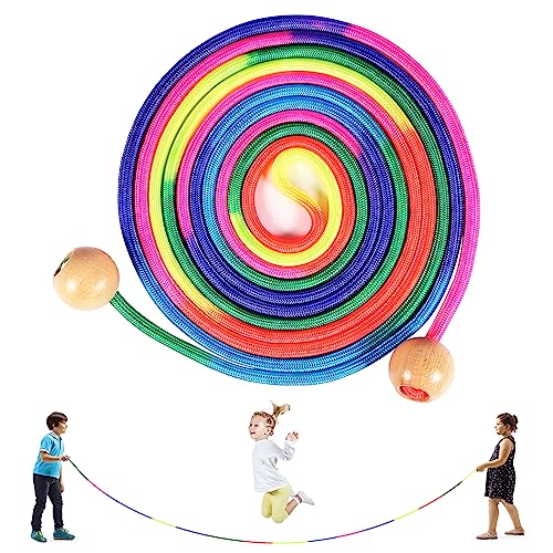 Qetlavee Springseil Kinder, 5 M Langes Springseil, Seilspringen für Mehrspieler, Kinderspiele für...