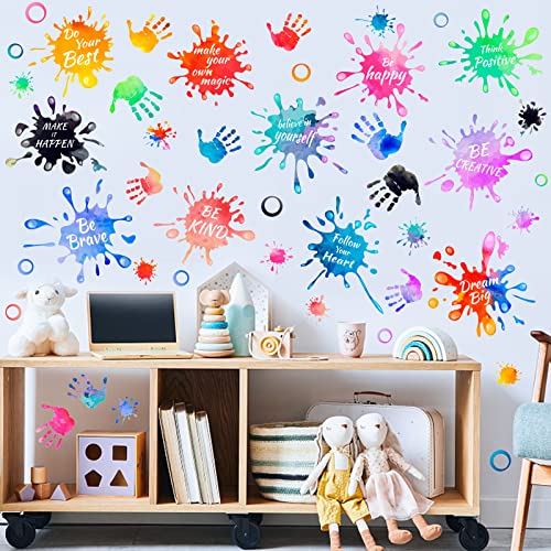 PLIGREAT Wandtattoo fürs Kinderzimmer 3 Bögen Bunte Wandsticker Mit Positiven Sprüchen, Bunter...