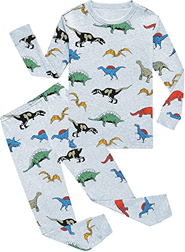 EULLA Kinder Jungen Schlafanzug Langarm Baumwolle Winter Pyjama Set Dinosaurier Zweiteiliger...