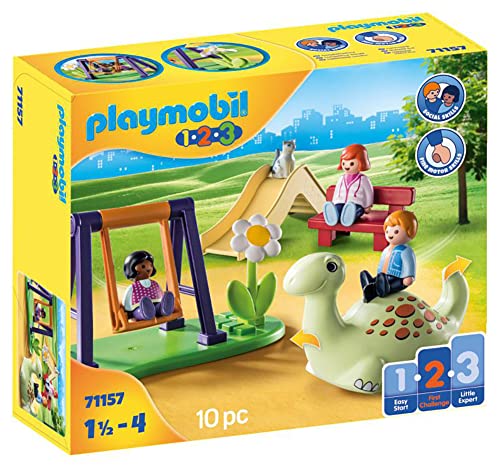 PLAYMOBIL 1.2.3 71157 Spielplatz, Lernspielzeug & Motorikspielzeug für Kleinkinder, Erstes...