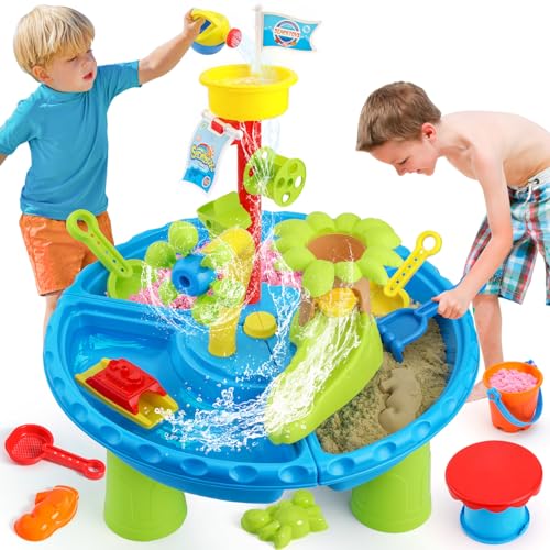 Mini Tudou 3 In 1 Wasserspieltisch Kinder Outdoor,Kinder Wassertisch Outdoor Sommer Strandspielzeug...