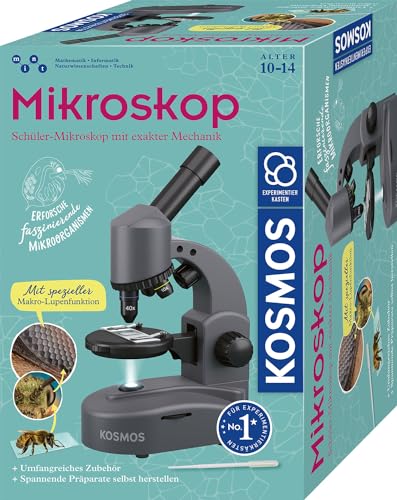 KOSMOS 636098 Mikroskop Experimentierkasten für Kinder, Schüler Mikroskop, Mikroskop für Kinder...