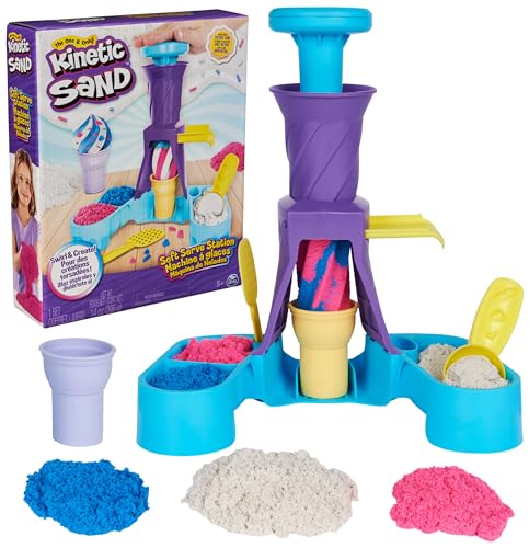 Kinetic Sand Softeis Station - mit 396 g original magischem Sand in DREI Farben und umfangreichem...