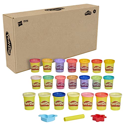 Play-Doh Bunt und Fröhlich Vielfalt Pack mit 21 Dosen, darunter Glitzerknete und...