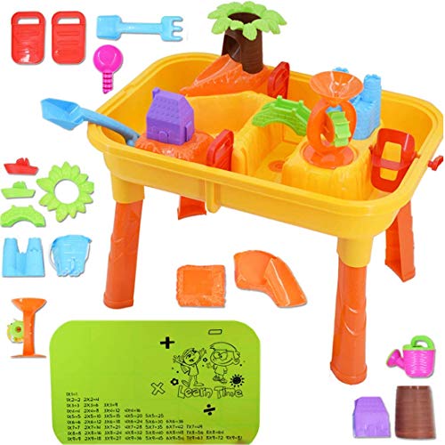 deAO Sand Wassertisch Sandspielzeug Kinder und Spieltisch 2 in1, inkl Spieltischmatte, Eimer,...