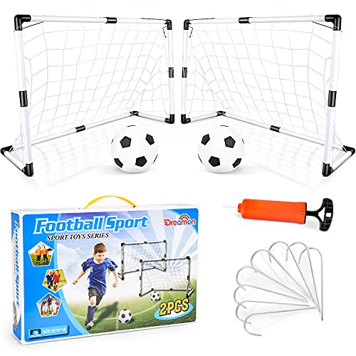 Dreamon 2er Set Kinder Fußballtore mit Fußball,Tore und Pumpe Fussball Interaktiv Minitore...