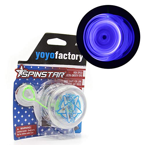 YoyoFactory SPINSTAR LED Yo-yo - BLAU (Leuchtendes JoJo, Ideal für Anfänger, Schnur und Batterien...