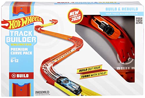 Hot Wheels GLC88 - Track Builder Unlimited Vielseitiges Kurven Set Zubehörteile, Spielzeug...