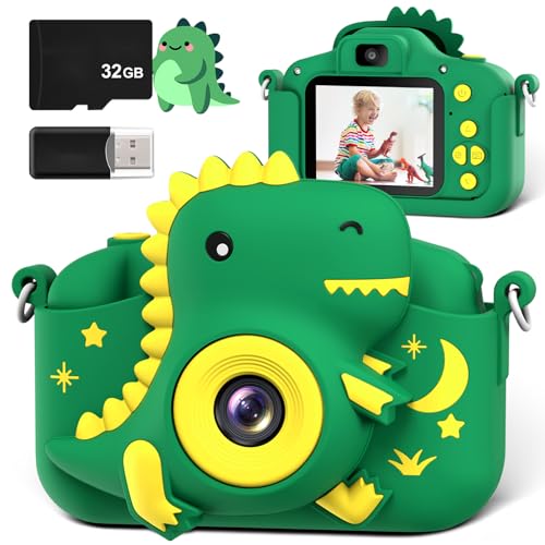 GREENKINDER Kinderkamera,2.0”-Bildschirm Kinder Kamera mit 32GB Karte, 20MP & 1080P HD Selfie...