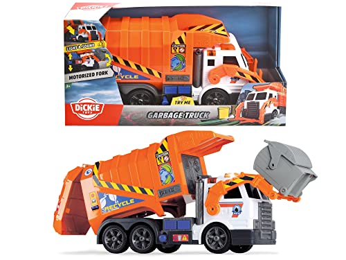 Dickie 186380 Toys Müllauto, Müllabfuhrwagen, Müllwagen, Spielzeugauto, batteriebetriebene Gabel...