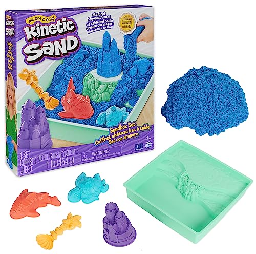 Kinetic Sand Sandbox Set Blau - mit 454 g original magischem kinetischem Sand aus Schweden, 1...
