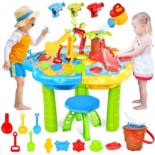 JONRRYIN Sand Wassertisch Kinder Outdoor Spielzeug, Strandspieltisch, Wasserspieltisch Draußen...
